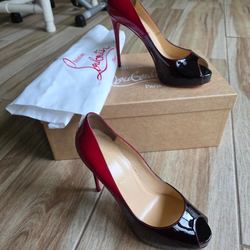 Christian Louboutin Pumps Very Price 120 Ombre Red Black Open Toe Pump Eur.40.5
